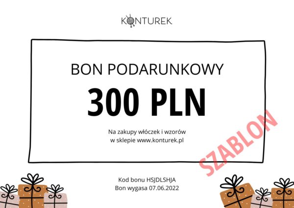 Bon podarunkowy 300 PLN szablon