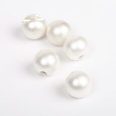 Guzik perełka DROPS - biały, 12 mm