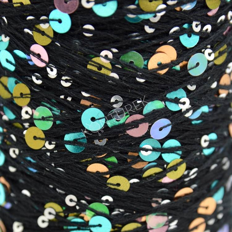 WOLLE HALLE Paillettengarn - Black Unicorn (AJ219) - obrazek 2